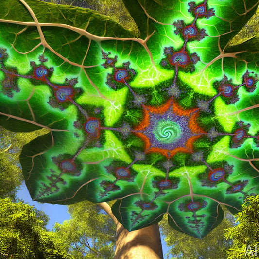 Botanical Tree Fractals – 5 Geometric Nature JPG Artworks (ZIP File Download)