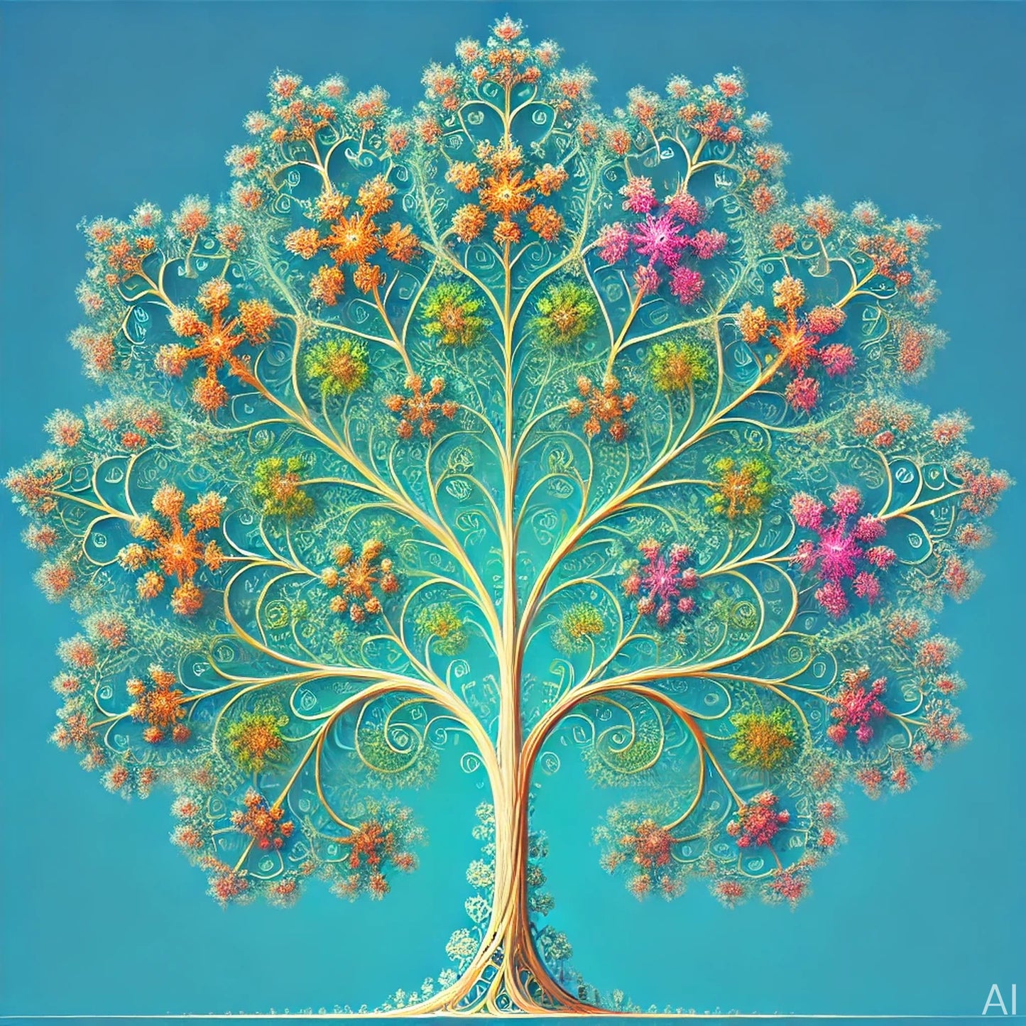 Fractal Math Trees – USB + Digital Download (5 Nature Geometry JPG Art Prints)