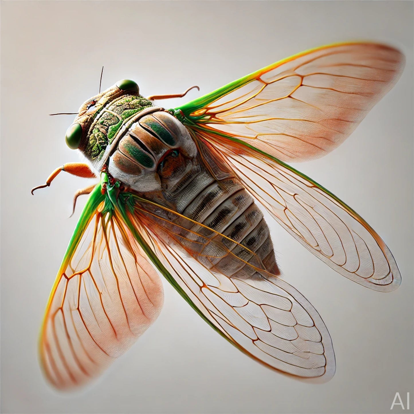 Colored Cicadas – 5 Insect Illustration JPG Artworks (ZIP File Download)