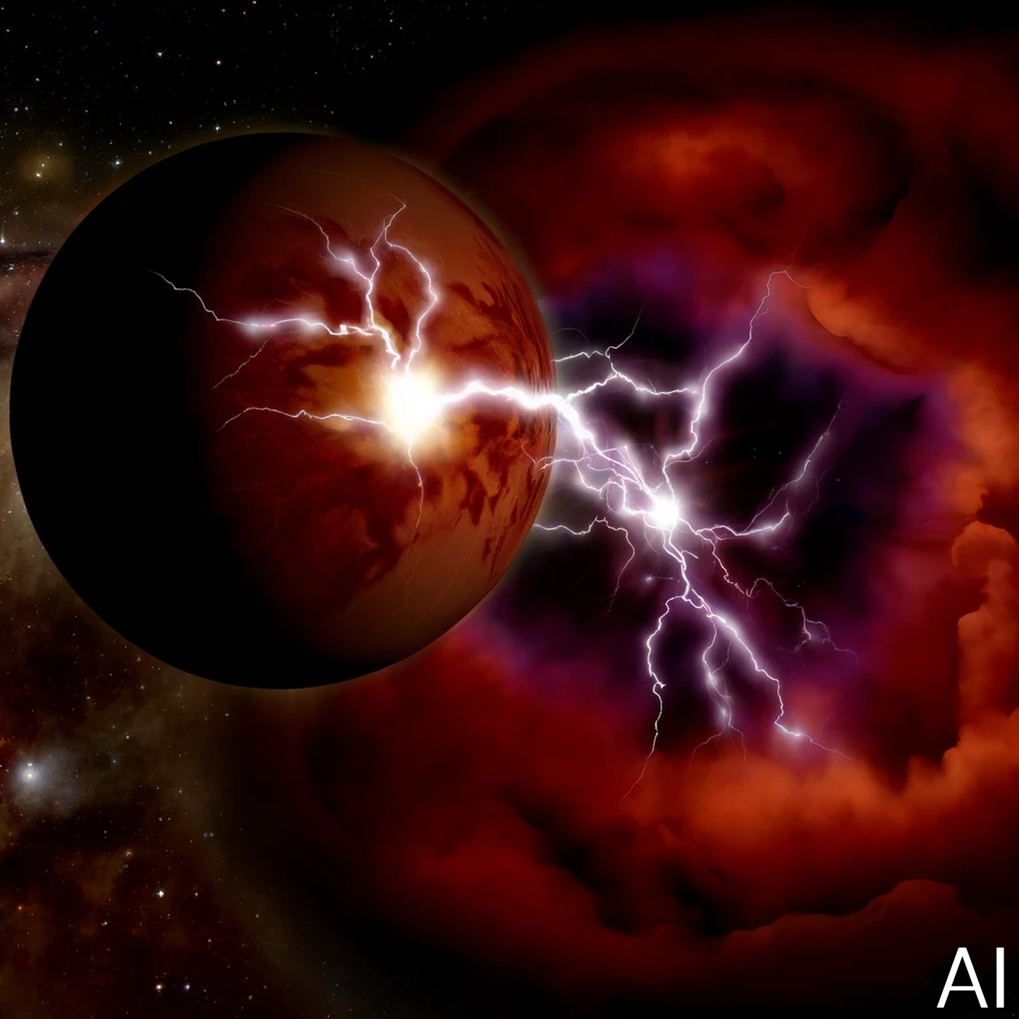 Red Planet – USB + Digital Download (5 Sci-Fi Space Explosion Art Prints)
