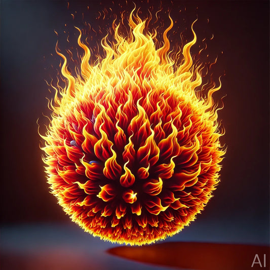 5 Fiery Digital Masterpieces – Flame Orb & Plasma Burst Art Set