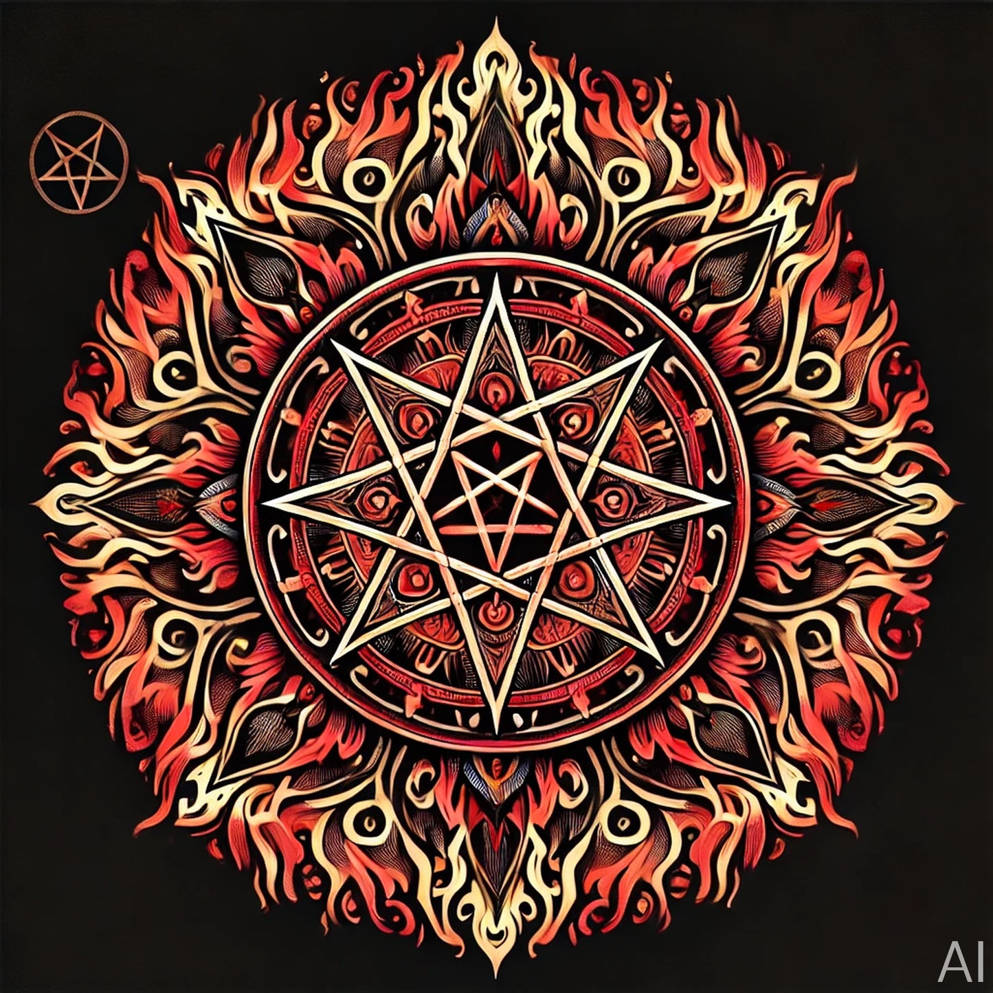 Infernal Pentagrams – USB + Digital Download (5 Fiery Sacred Symbol Art Prints)