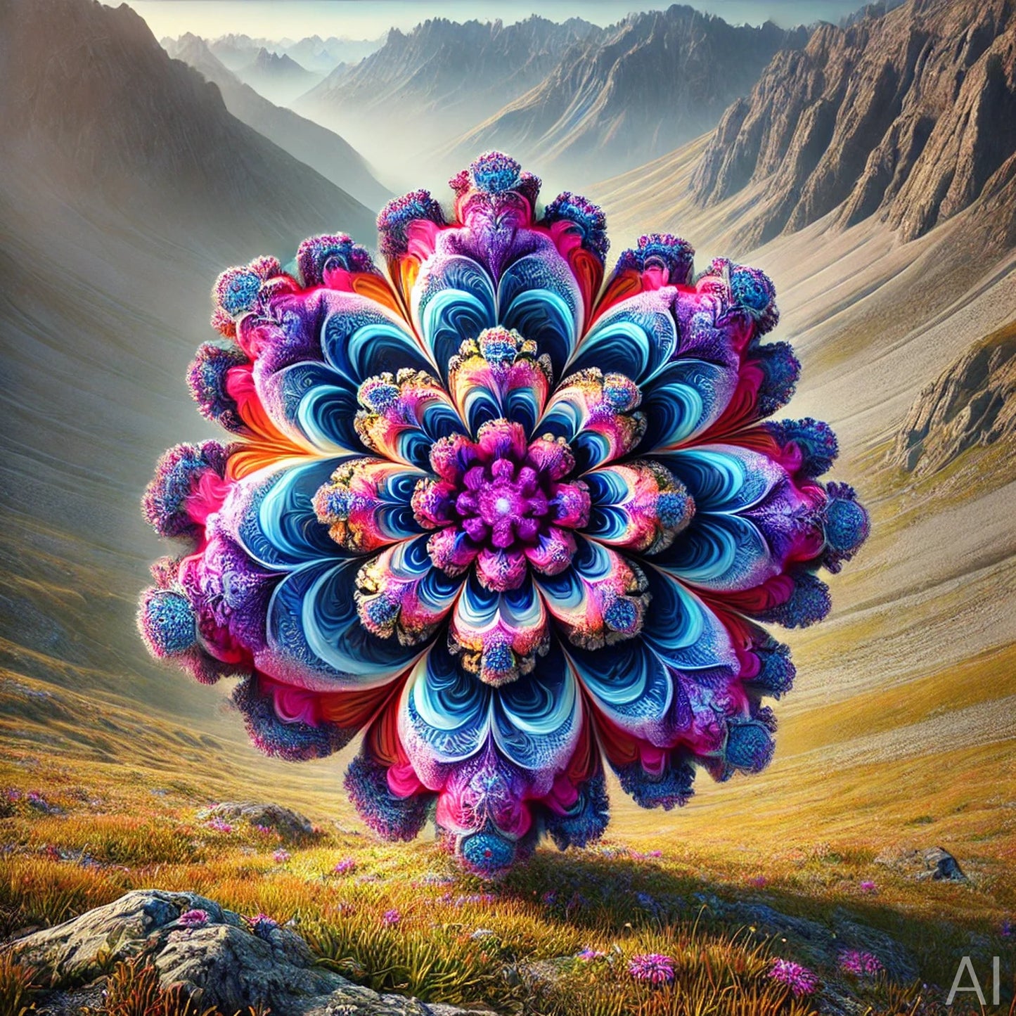 Fractal Bloomscape – 5 Digital Floral Mandala Prints (ZIP File Emailed)