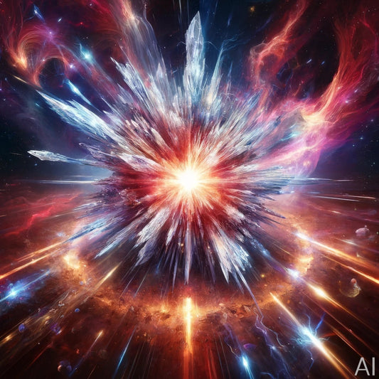 Quantum Burst – 5 High-Energy Particle Explosion Prints | Instant Digital Download