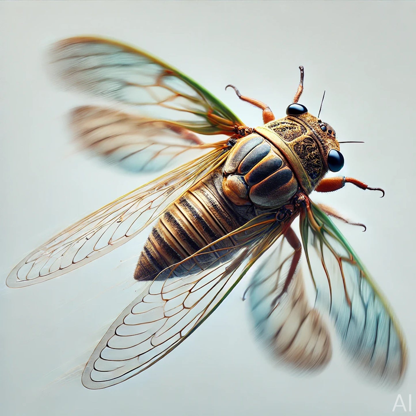 Colored Cicadas – 5 Insect Illustration JPG Artworks (ZIP File Download)