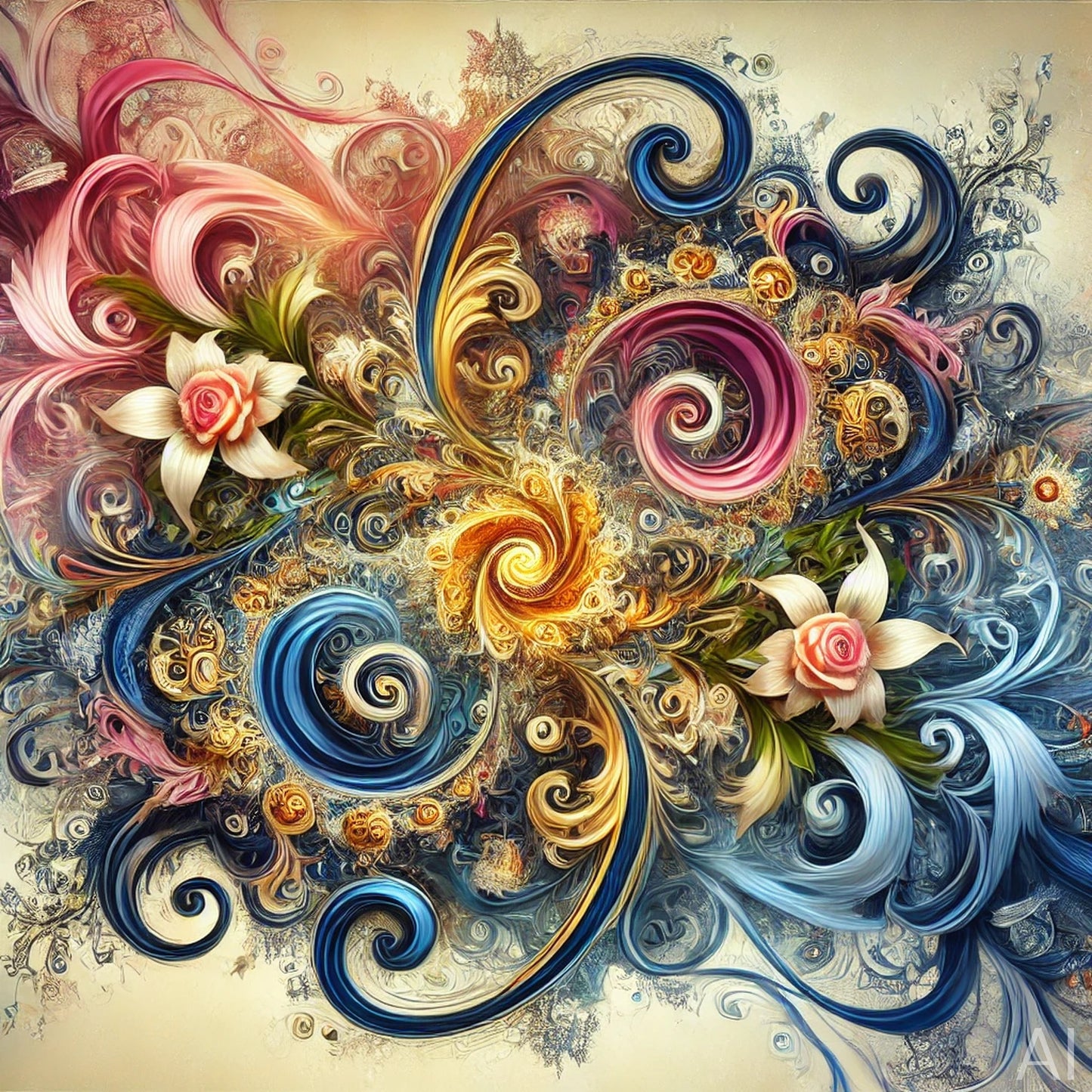 Fractal Flower Dreams – USB + Digital Download (5 High-Resolution JPG Art Prints)