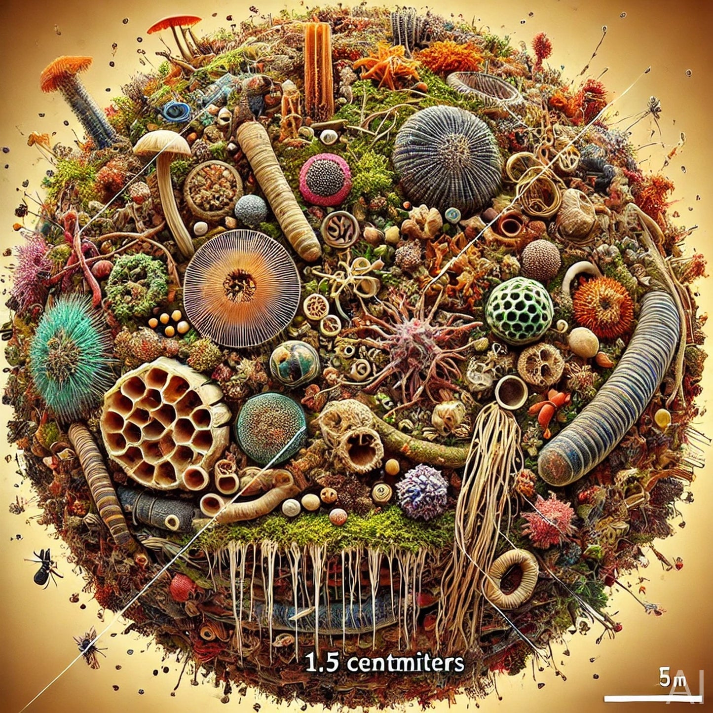 Amazon Microlife – 5 Surreal Microbial Jungle JPG Artworks (ZIP File Download)