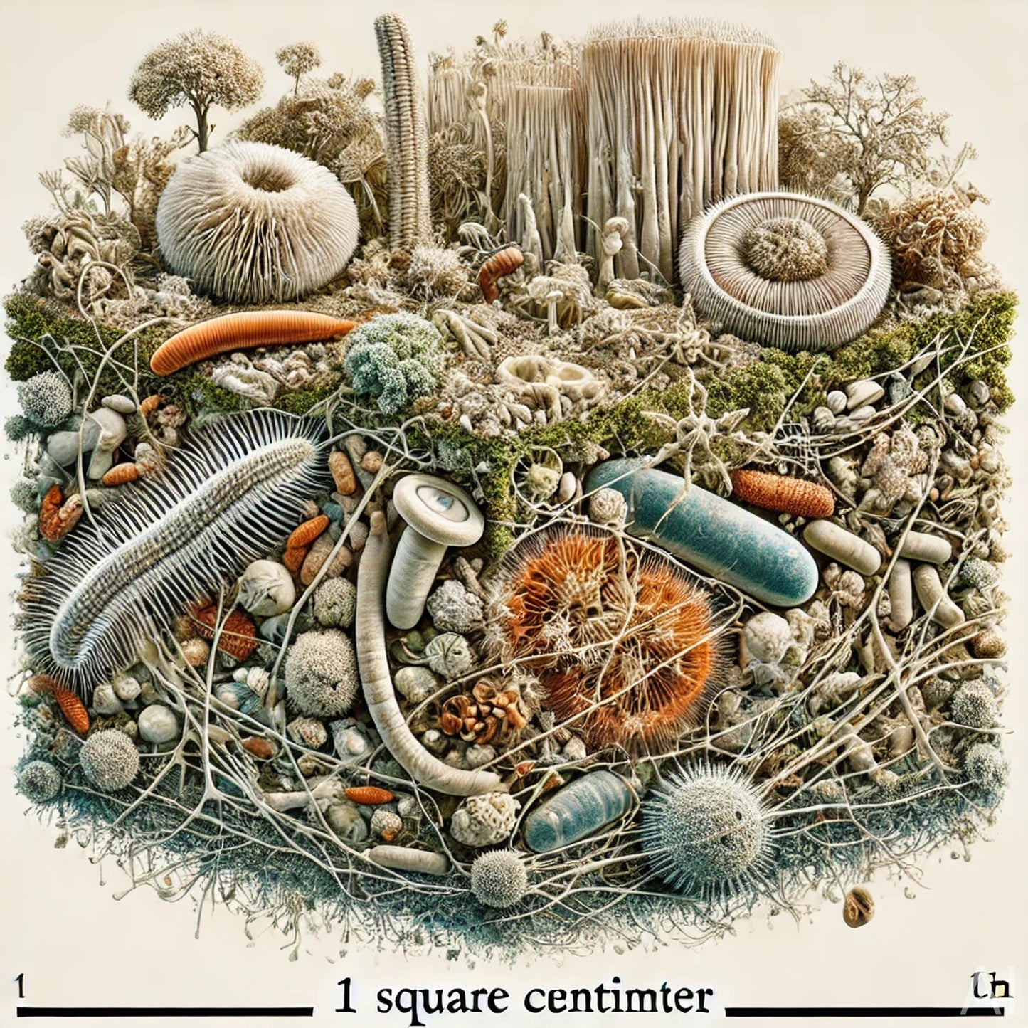 Amazon Microlife – 5 Surreal Microbial Jungle JPG Artworks (ZIP File Download)