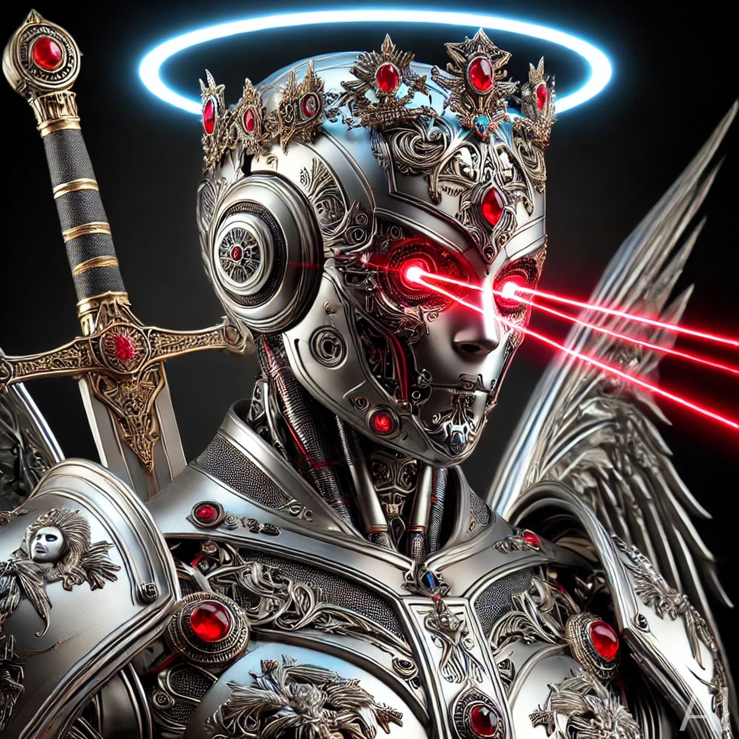 Cybernetic Warrior Bots – USB + Digital Download (5 Futuristic Robot JPG Art Prints)