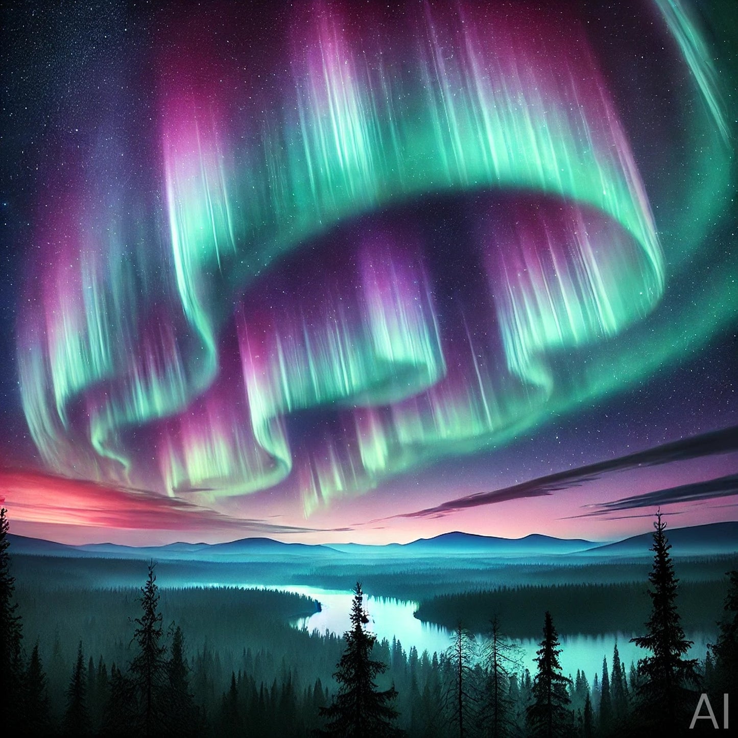 Aurora Skies – 5 Northern Lights & Cosmic Earth JPG Artworks (ZIP File Download)
