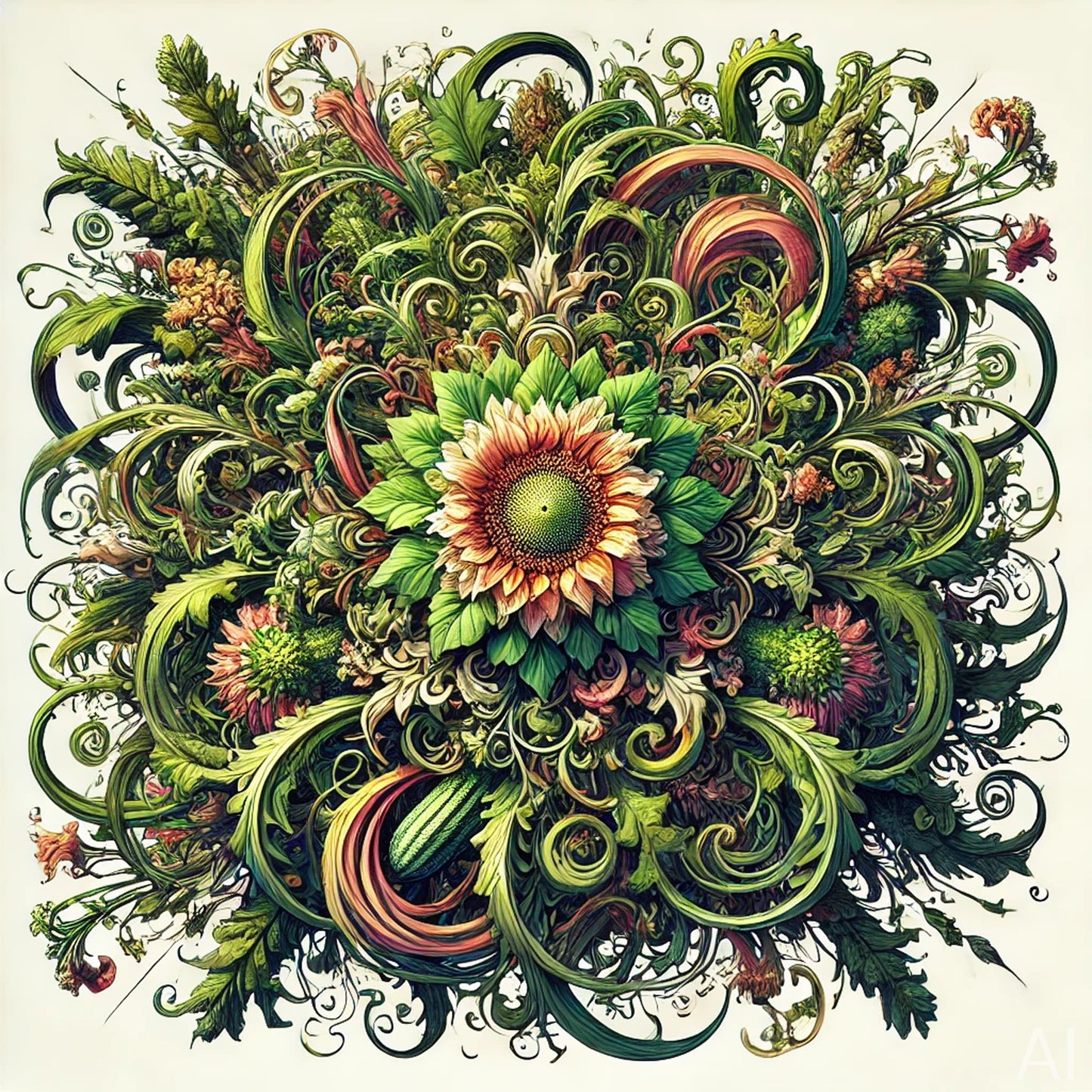 5 Botanical Fantasy Artworks – Abstract Nature JPG Collection (ZIP Download)