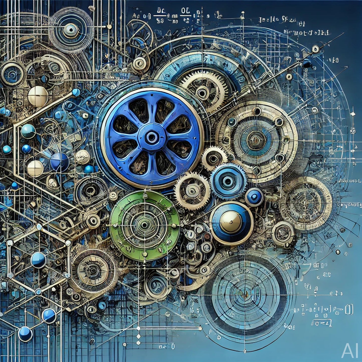 Bluerig – 5 Steampunk Blueprint & Circuitry JPG Artworks (High-Resolution ZIP Download)
