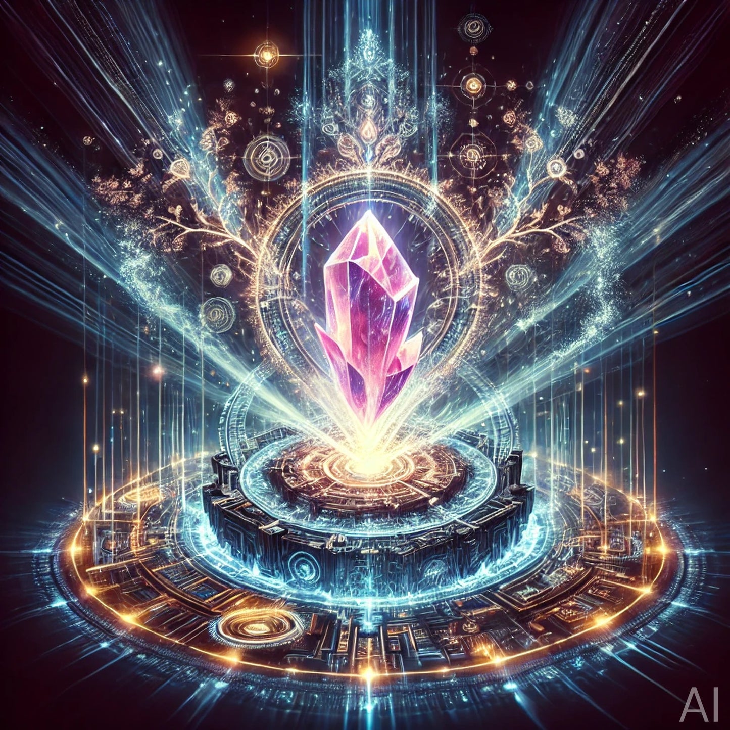 Crystal Kat – 5 Mystical Red Crystal Cat Digital Art Prints (High-Resolution ZIP Download)