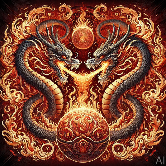 5 Fiery Dragon Artworks – USB + Digital Download (High-Resolution Mythical Beast JPGs)