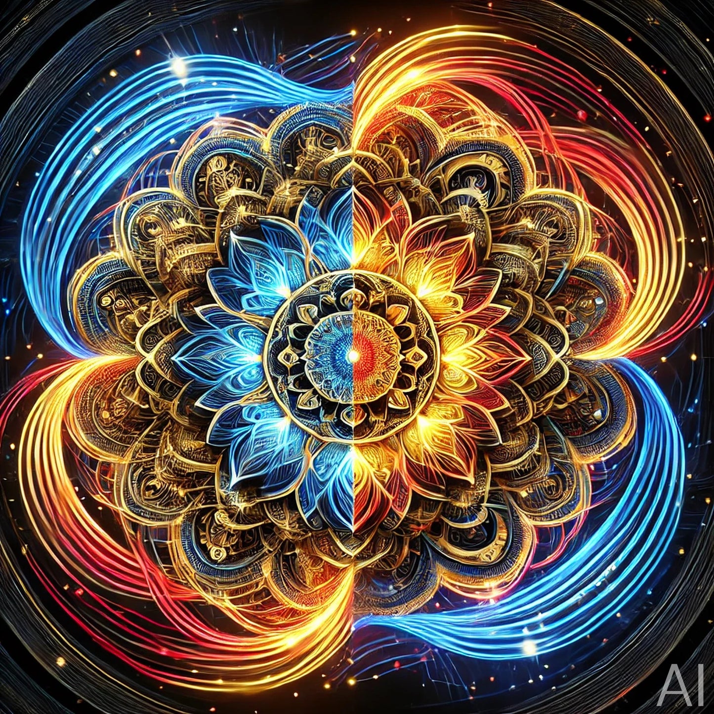 Luminous Mandala Flowers – 5 High-Resolution JPGs on USB Drive + Instant Digital Download