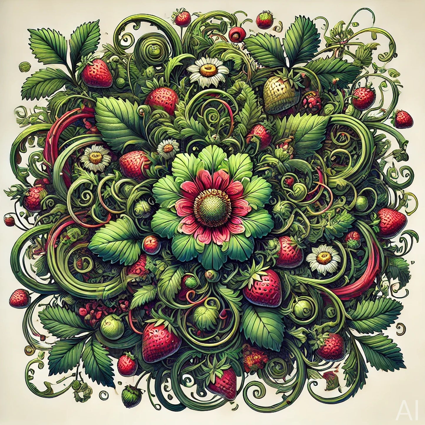 5 Botanical Fantasy Artworks – Abstract Nature JPG Collection (ZIP Download)
