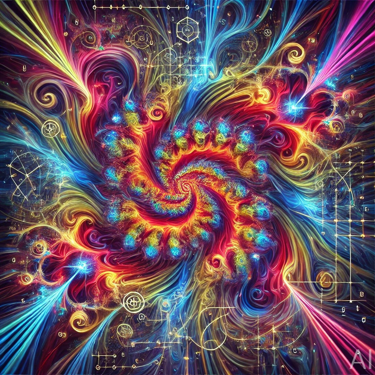 Electric Green Fractals – Psychedelic Spiral Art Prints