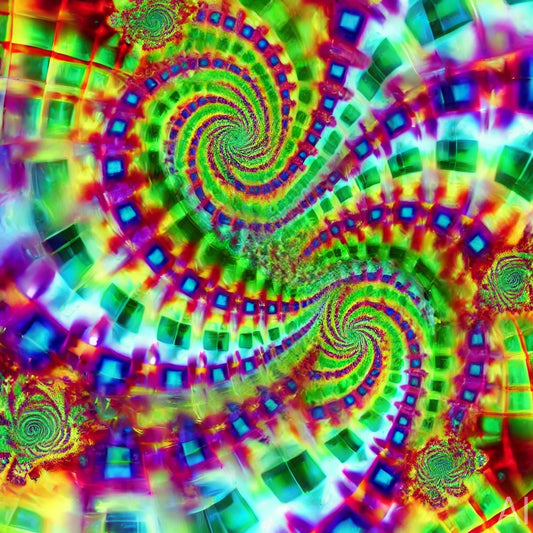 Electric Green Fractals – Psychedelic Spiral Art Prints