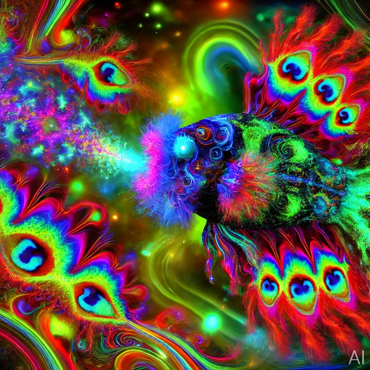 Vibrant Psychedelic Fish Art – 5 Trippy High-Resolution Digital Images