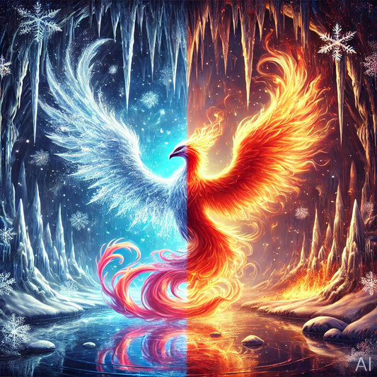 Yinyang Phoenix – Cosmic Balance Digital Art | Set of 5 Vibrant JPGs