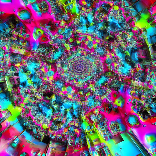 Psychedelic Color Storm – 5 Vibrant Fractal Digital Art Prints (High-Resolution ZIP Download)