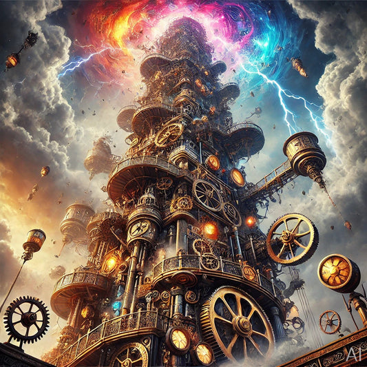 Steampunk Hot Air Balloon City – 5 Retro-Futurist Digital Art Prints (High-Resolution ZIP Download)