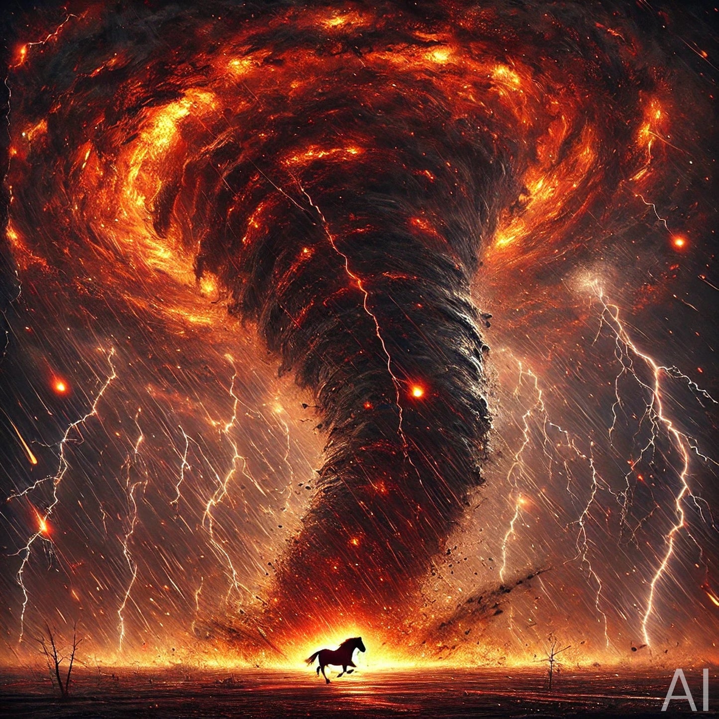 Panicked Horse & Tornado Realms – USB + Digital Download (5 Surreal Stormscape Art Prints)