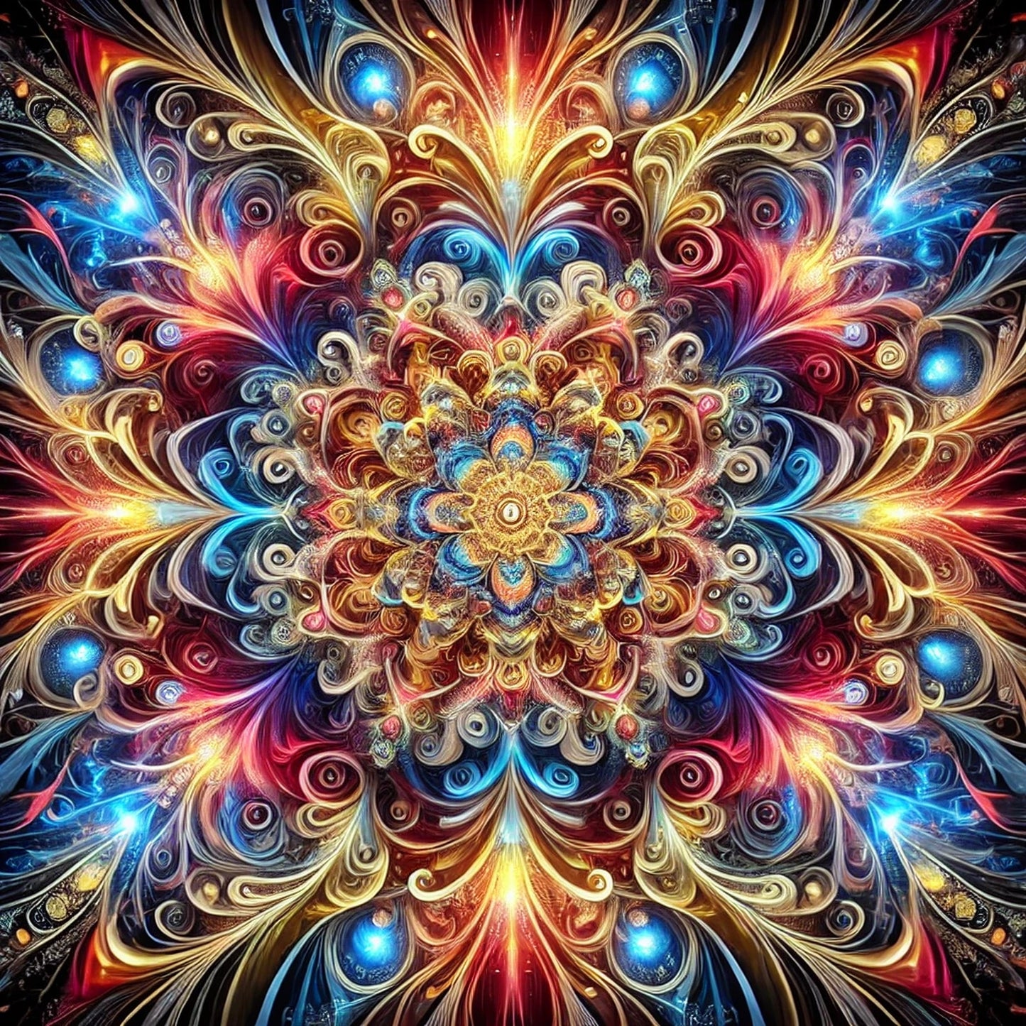 Crystal Mandalas – 5 Elegant High-Resolution Fractal Prints | Instant Digital Download (JPG Format)