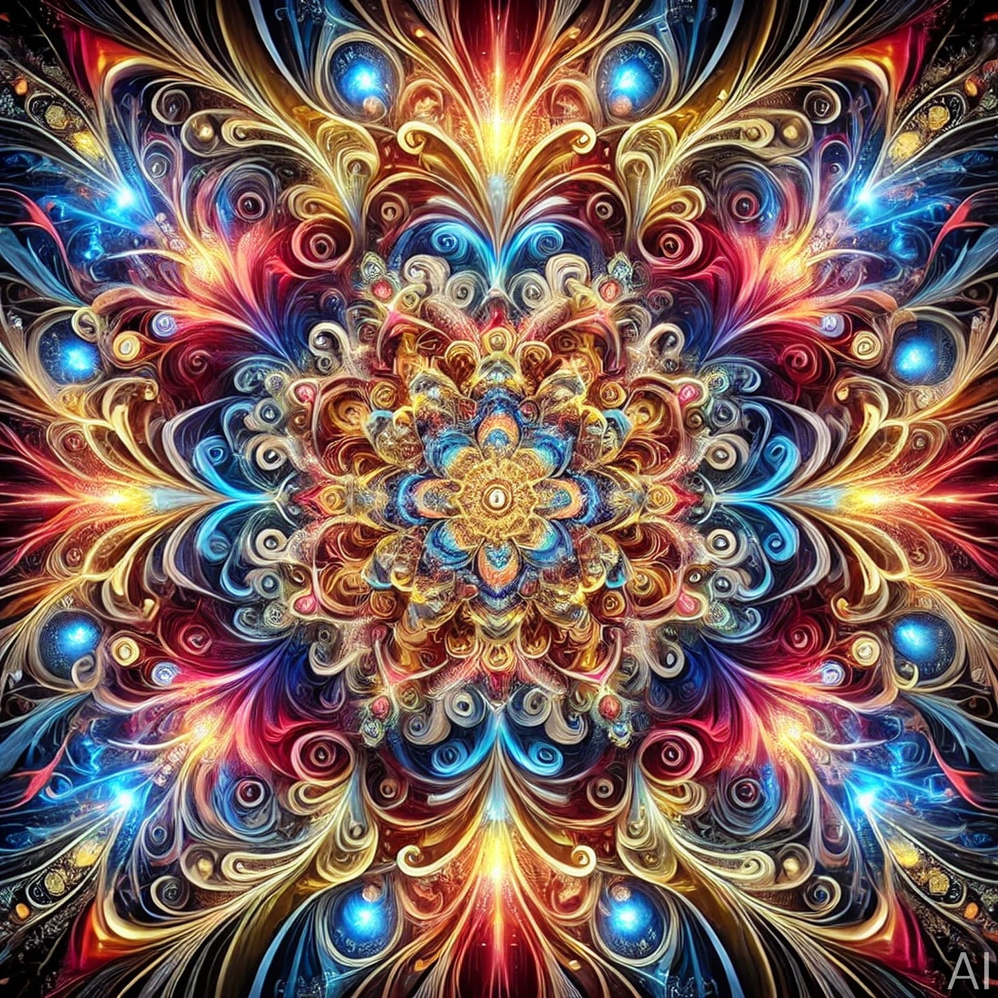 Crystal Mandalas – 5 Elegant Fractal Art Prints on USB Drive + Instant Digital Download