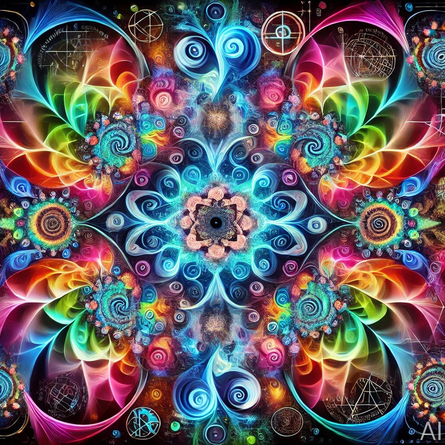 Psychedelic Color Storm – USB + Digital Download (5 Vibrant Fractal Art Prints)