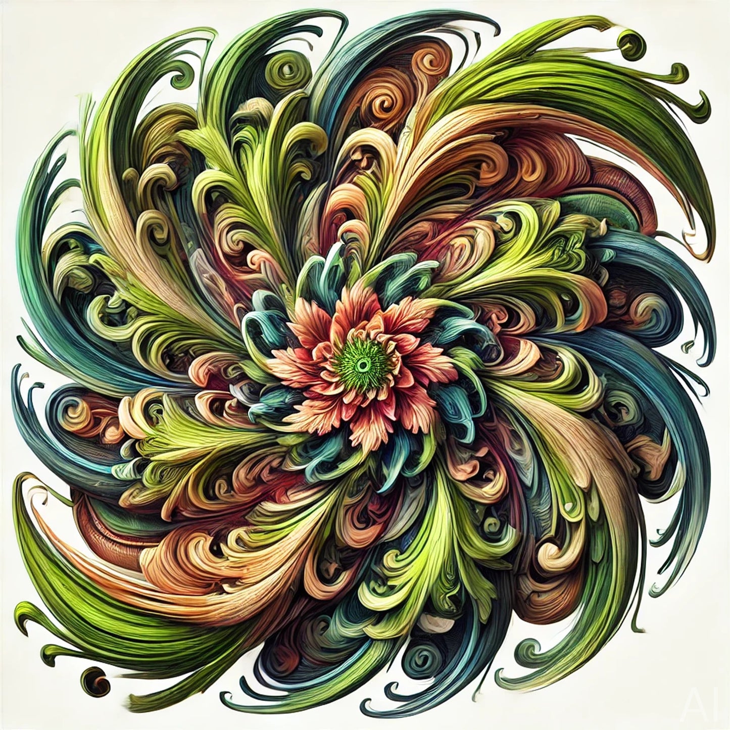 5 Botanical Fantasy Artworks – Abstract Nature JPG Collection (ZIP Download)