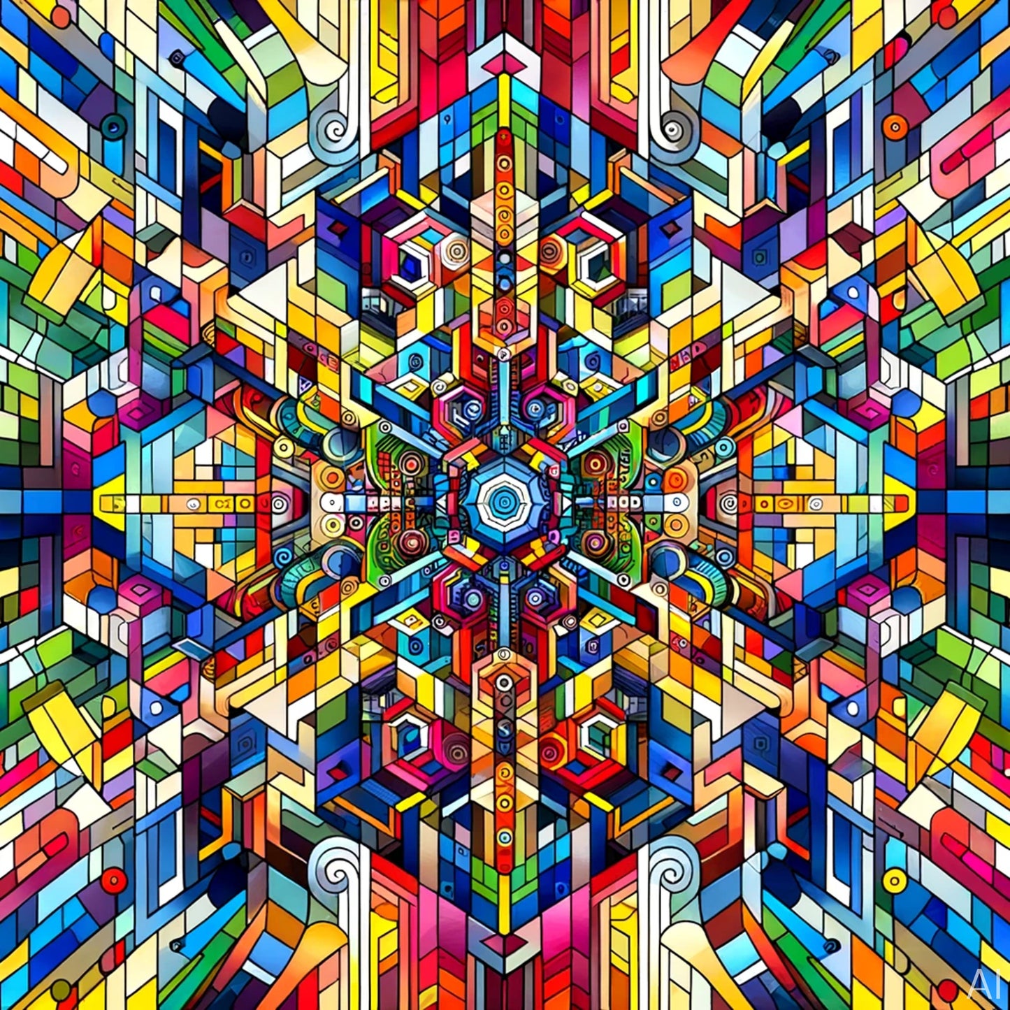 Vibrant Mandala Fusion – 5 Psychedelic Fractal Prints | Instant Digital Download
