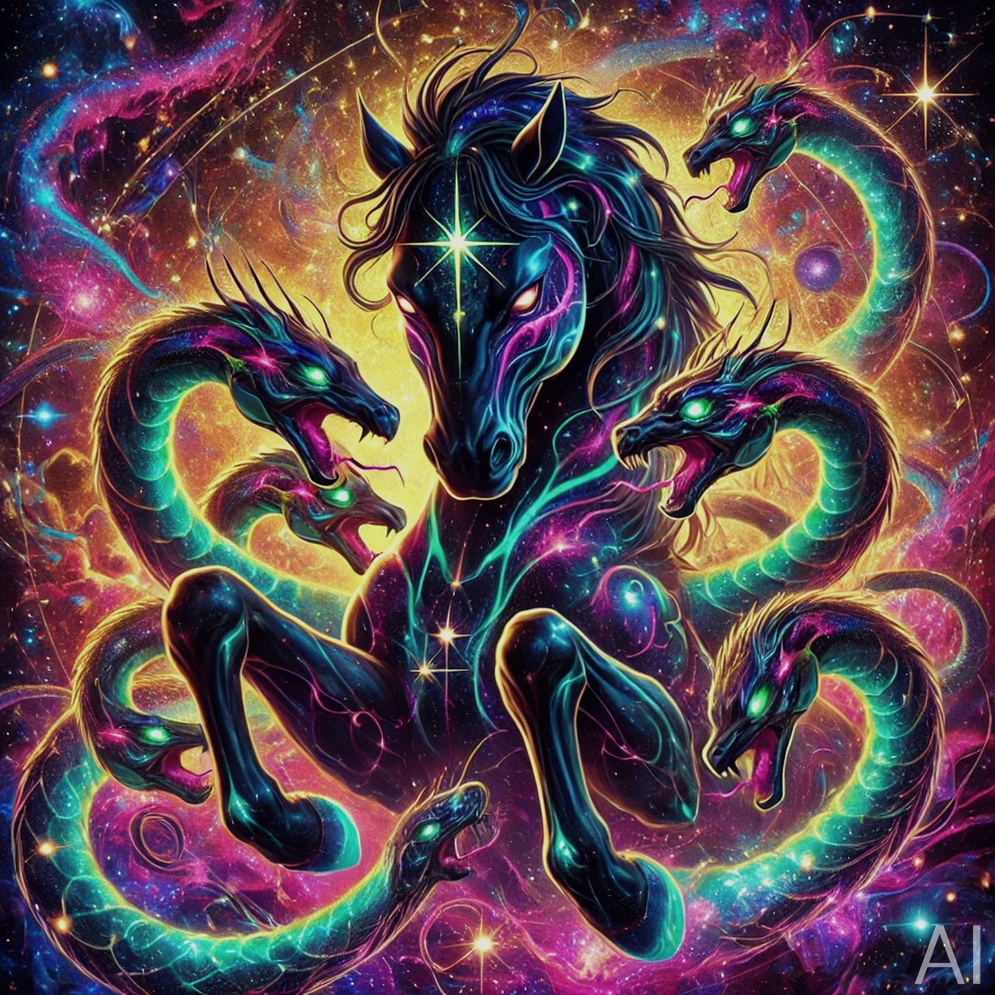 Medusa Snake Hair Fantasy Art – 5 Mythical Creature Digital Prints (High-Resolution ZIP Download)