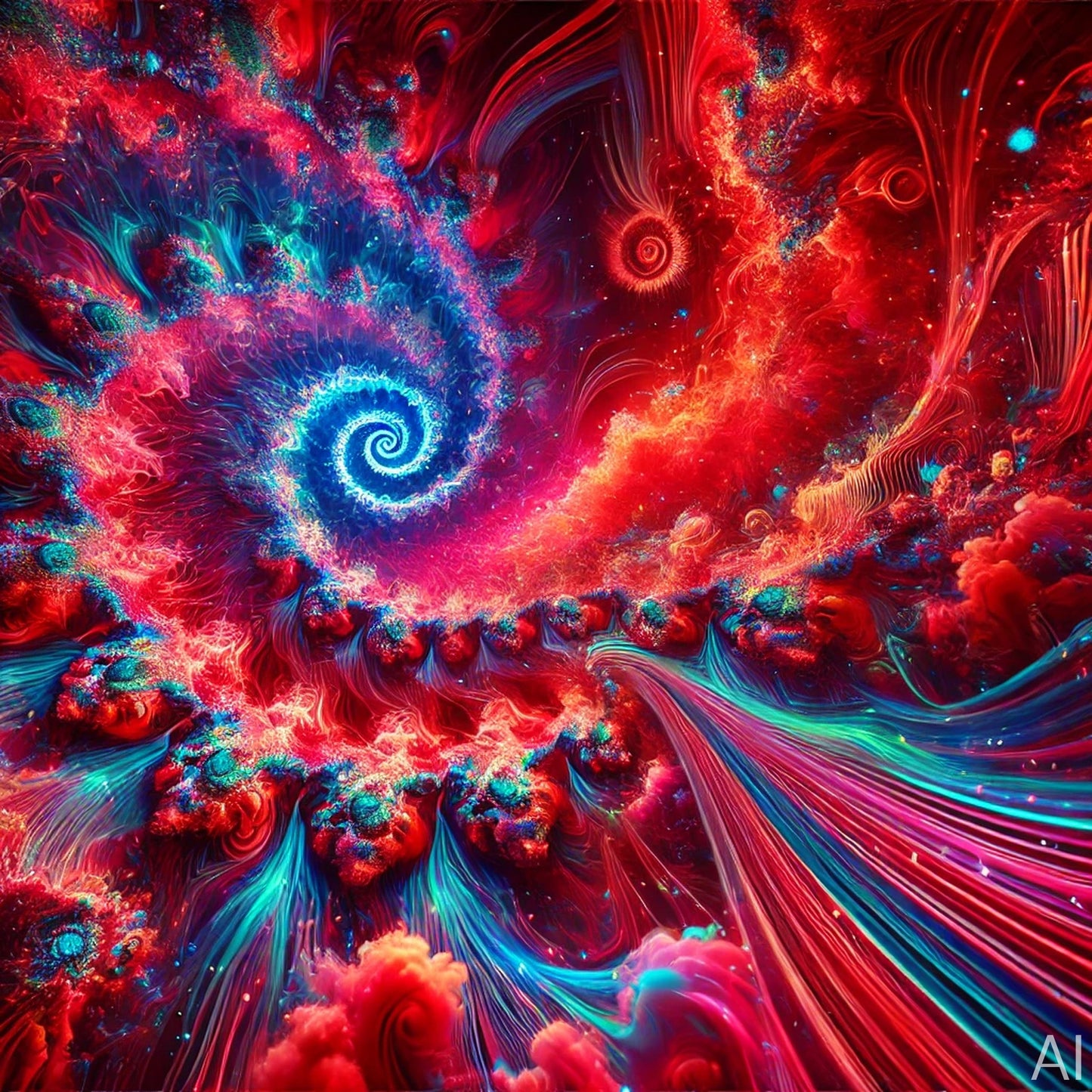 Psychedelic Color Storm – USB + Digital Download (5 Vibrant Fractal Art Prints)