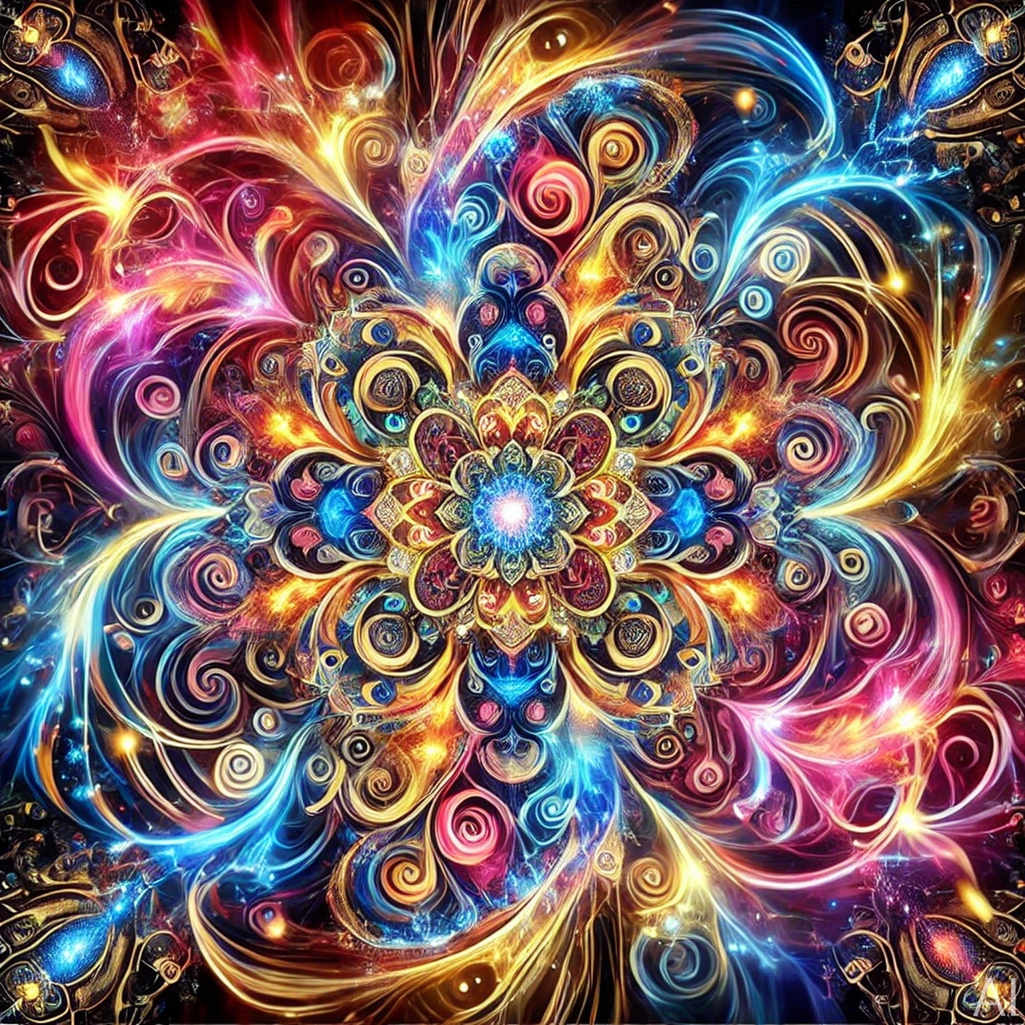 Crystal Mandalas – 5 Elegant Fractal Art Prints on USB Drive + Instant Digital Download