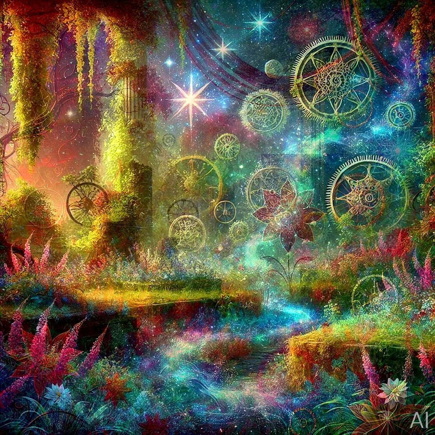 Steampunk Spaceship – 5 Retro-Futurist Digital Art Prints (High-Resolution ZIP Download)