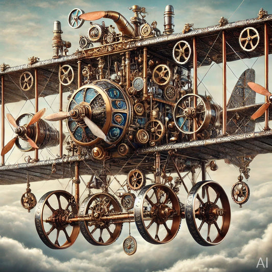 Steampunk Airship City – 5 Fantasy Cityscape Digital Art Prints (High-Resolution ZIP Download)