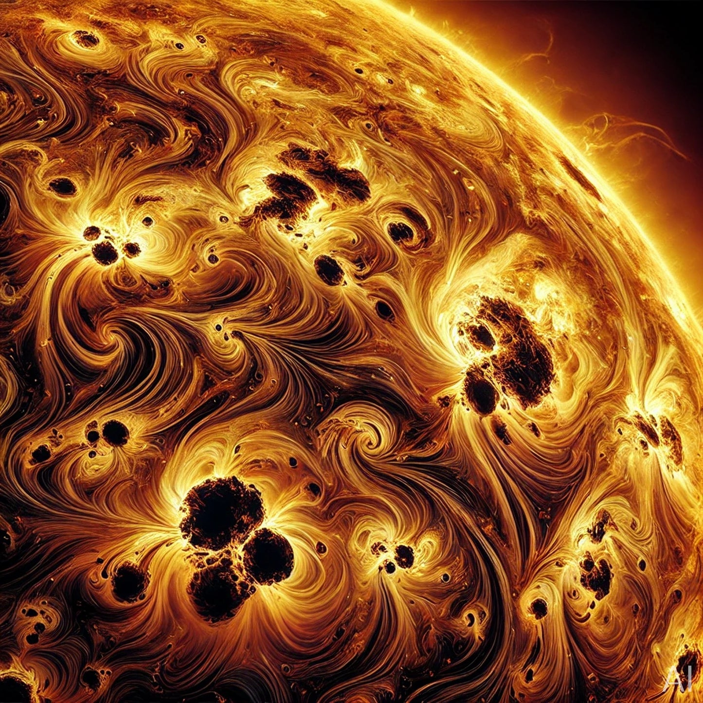 Solar Inferno – 5 Abstract Sun-Themed Digital Artworks (Instant Download, JPG Format)