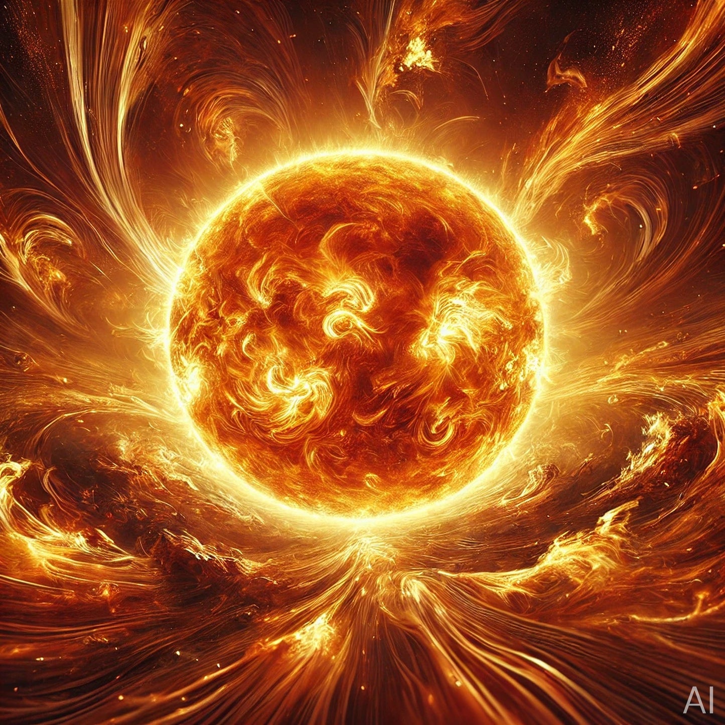 Solar Inferno – 5 Abstract Sun-Themed Digital Artworks (Instant Download, JPG Format)