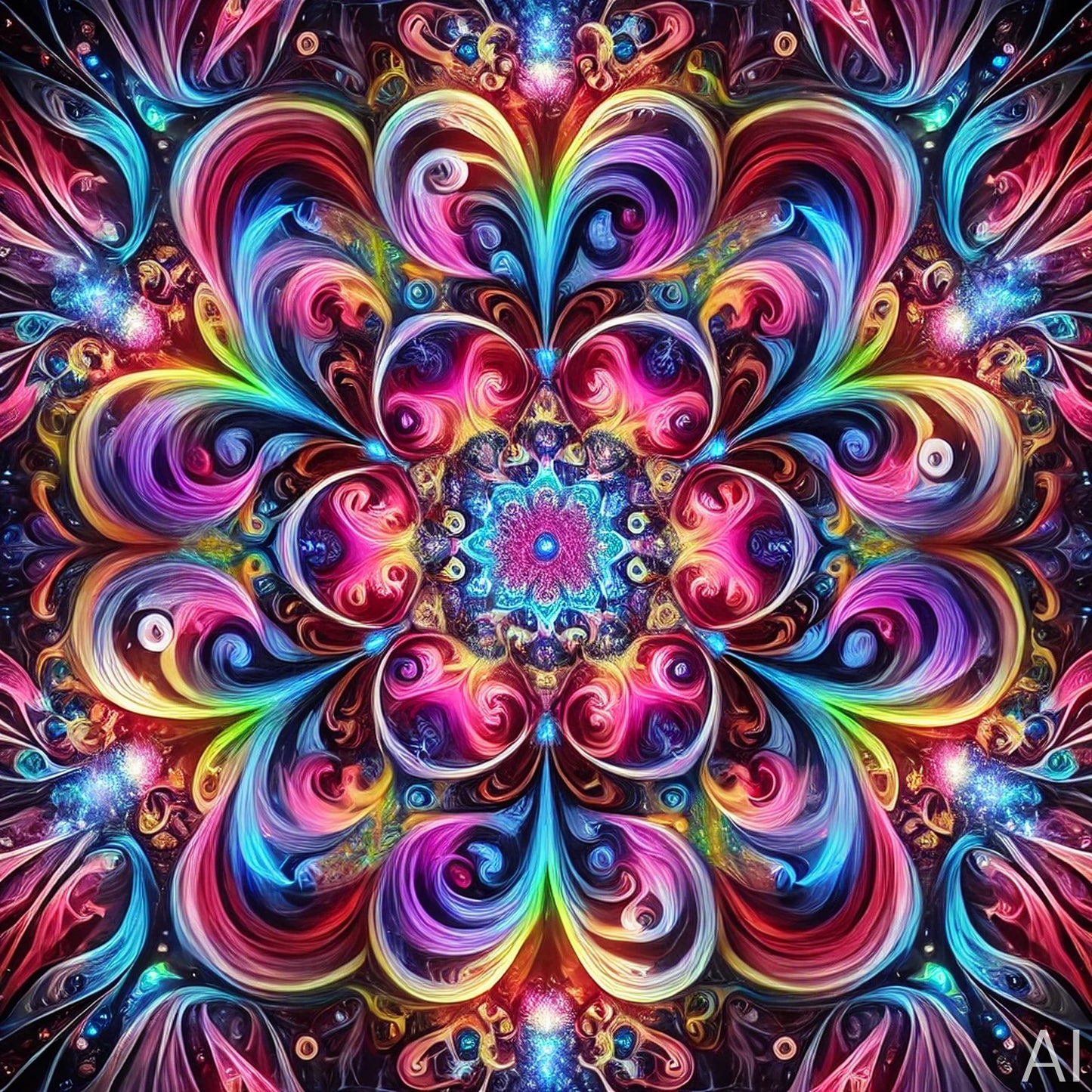 Cosmic Bloom – USB + Digital Download (5 Space-Inspired Mandala JPG Art Prints)