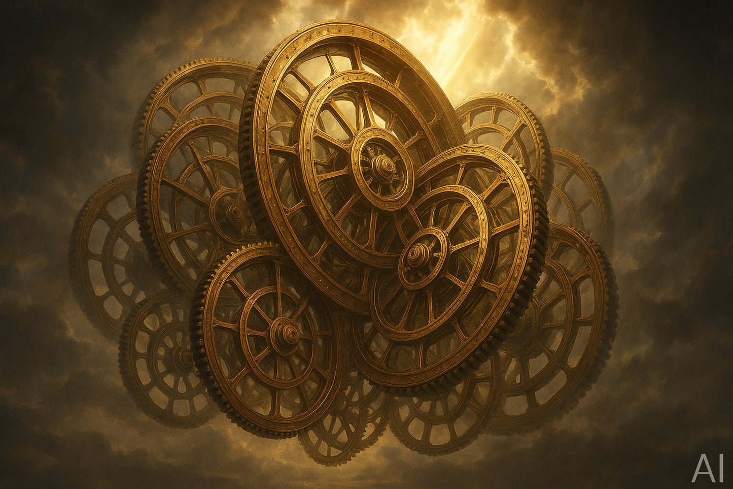 Golden Tesseract – 5 Geometric & Retro-Futurist Digital Artworks (High-Resolution ZIP Download)