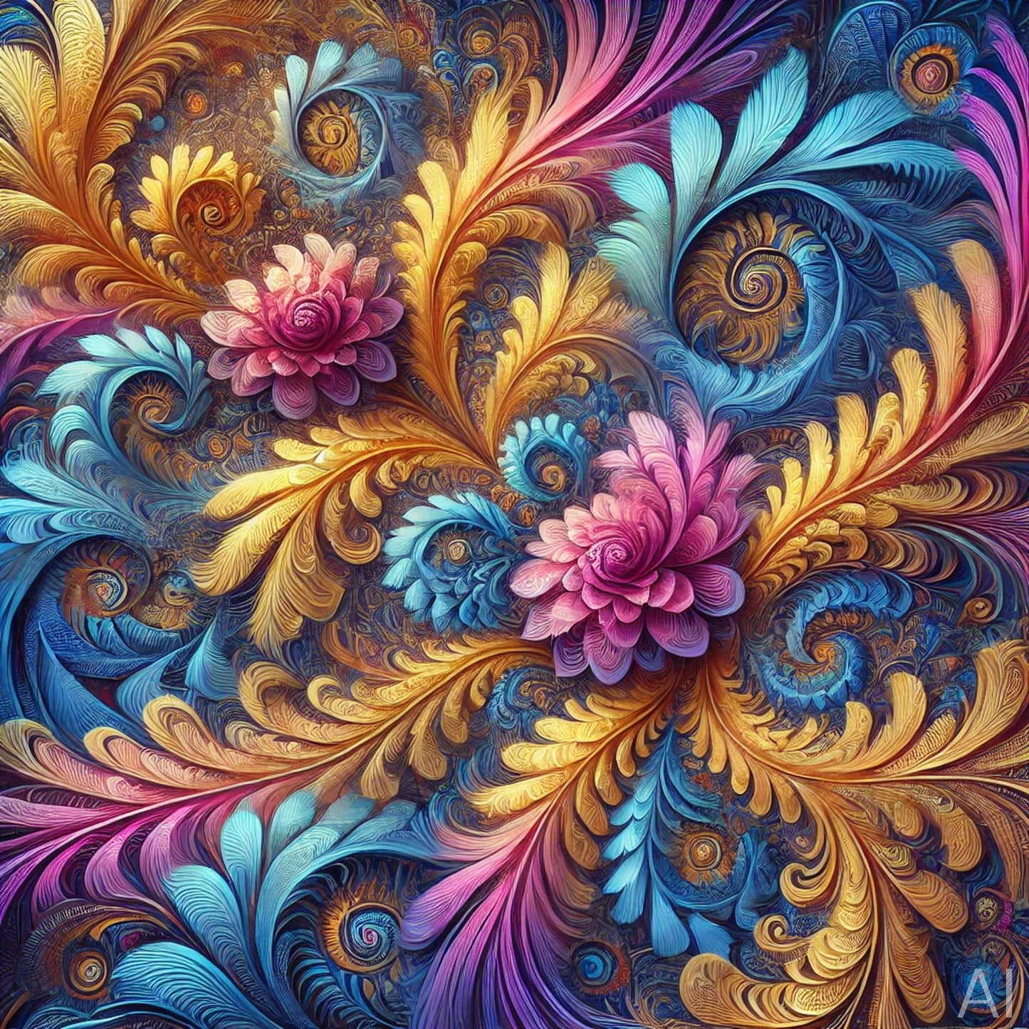 Fractal Flower Dreams – USB + Digital Download (5 High-Resolution JPG Art Prints)