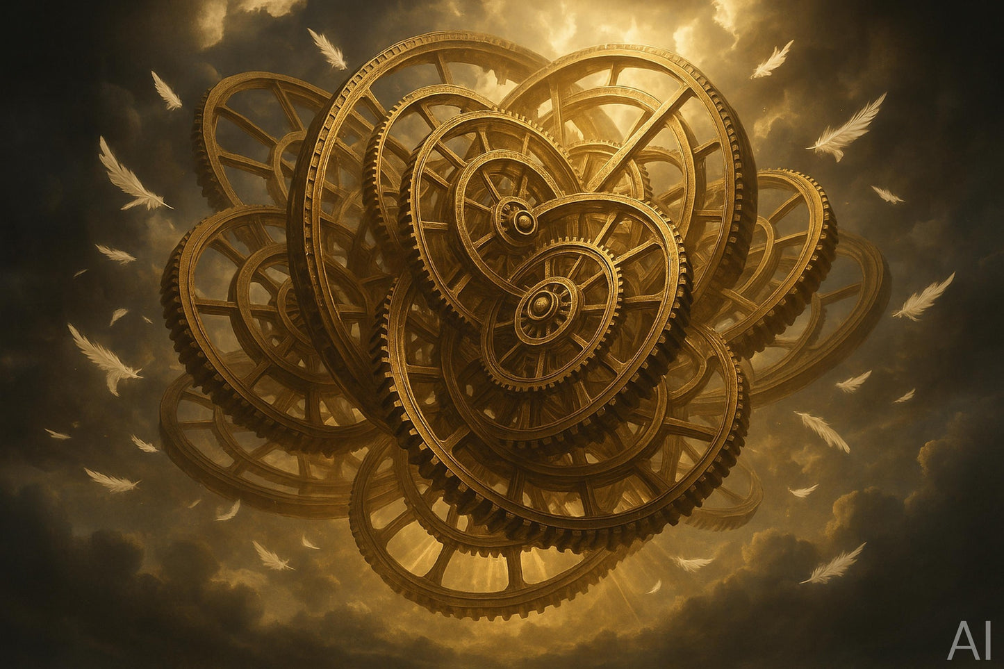 Golden Tesseract – 5 Geometric & Retro-Futurist Digital Artworks (High-Resolution ZIP Download)