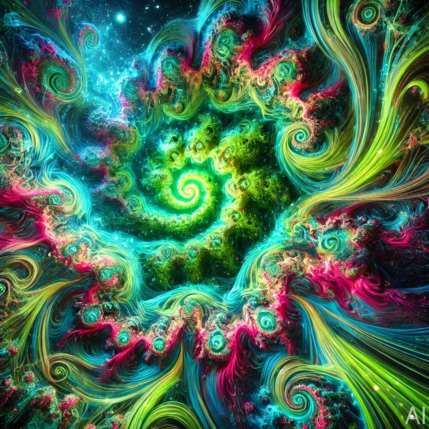 Psychedelic Color Storm – USB + Digital Download (5 Vibrant Fractal Art Prints)