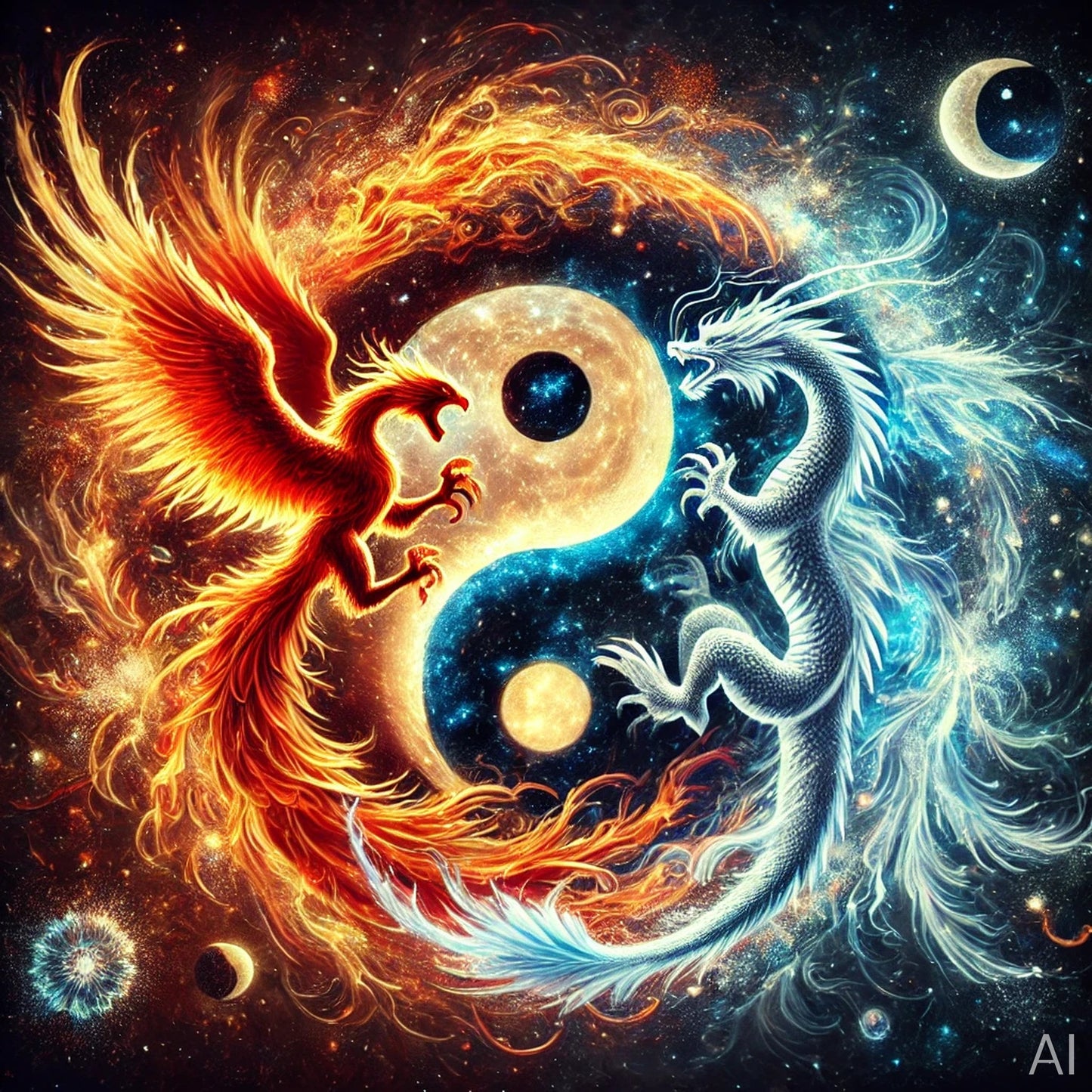 Yinyang Phoenix – USB + Digital Download (5 Cosmic Balance Art Prints)
