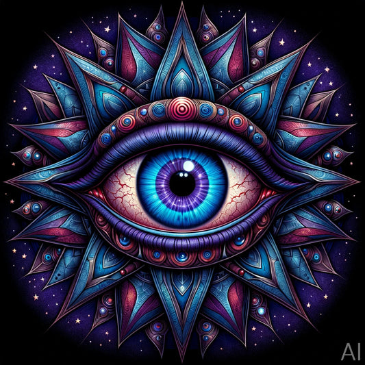 Blue Eye Vision – 5 Mandala & Eye Symbol JPG Artworks (High-Resolution ZIP Download)