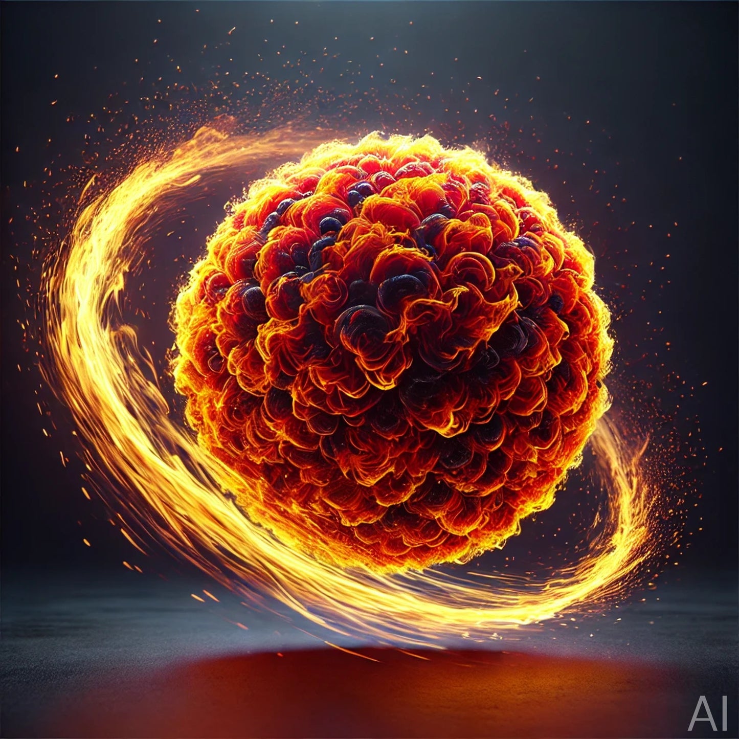 5 Fiery Digital Masterpieces – Flame Orb & Plasma Burst Art Set