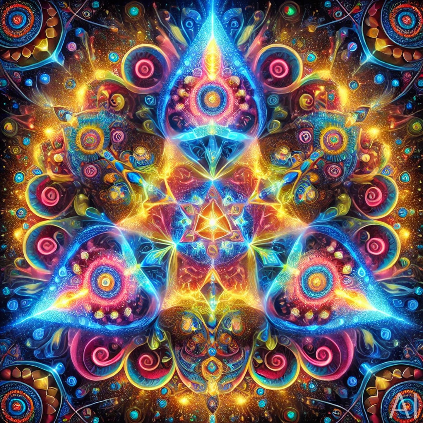 Kaleidoscopic Mandalas – 5 Psychedelic Abstract Art Prints on USB Drive – Shipped Physical Product + Instant Download
