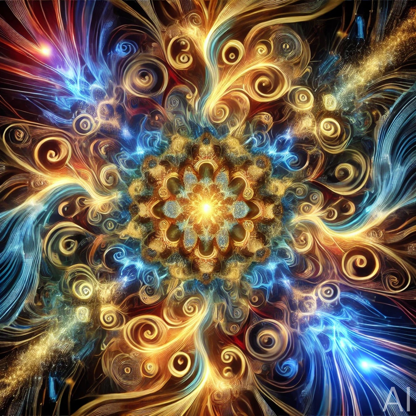 Luminous Mandala Flowers – 5 High-Resolution JPGs on USB Drive + Instant Digital Download