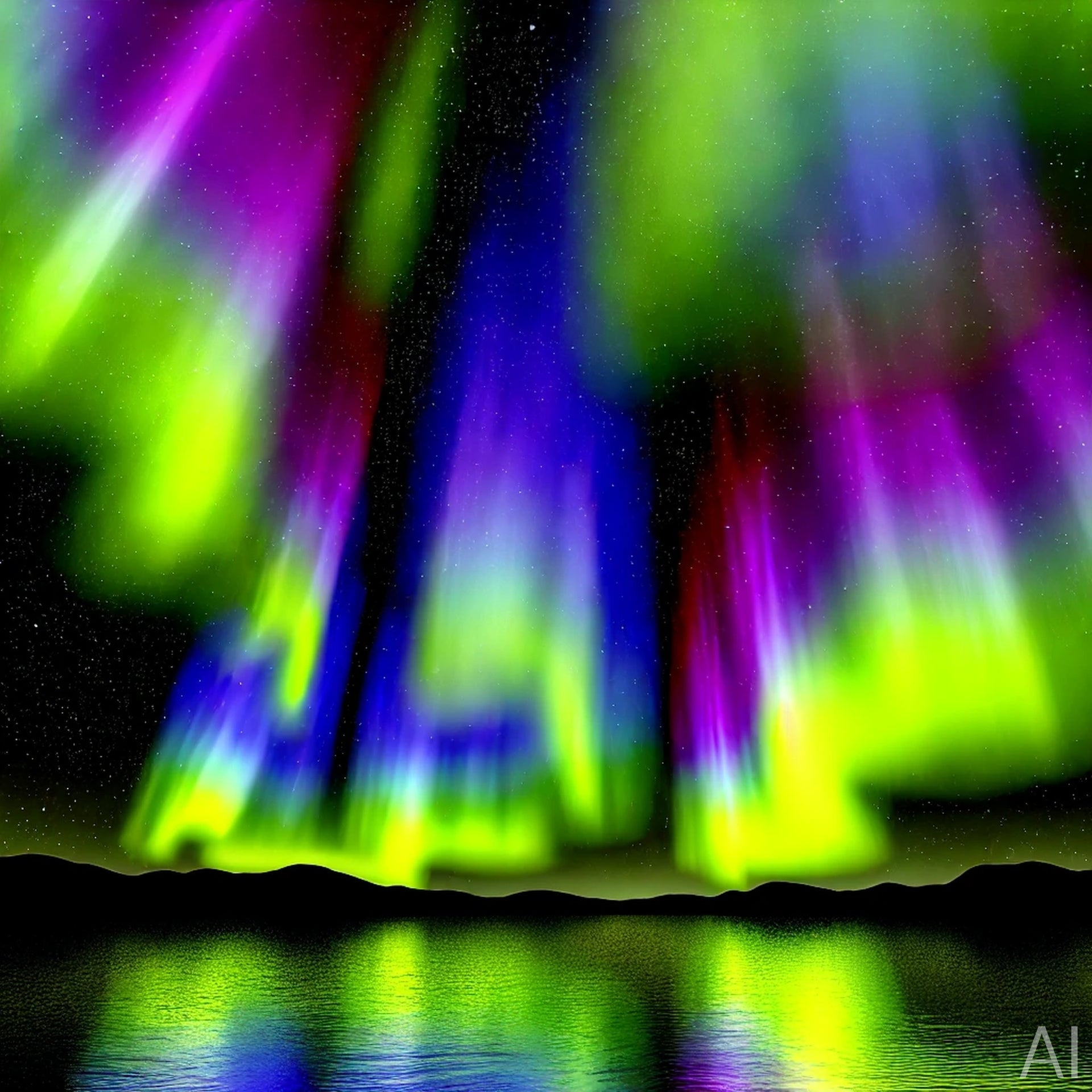 Aurora Wolf – 5 Cosmic Night Sky JPG Artworks (ZIP File Download)